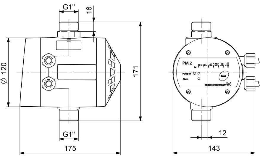 Tlaková riadiaca jednotka GRUNDFOS PM 2