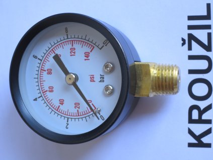 Manometr 1/4" spodní připojení, 0-6 bar, 50R radiální
