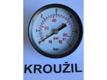 Manometr 1/4" zadní připojení, 0-6 bar, 50A axiální