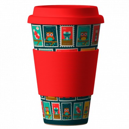 Bamboo Cup Postmarks red