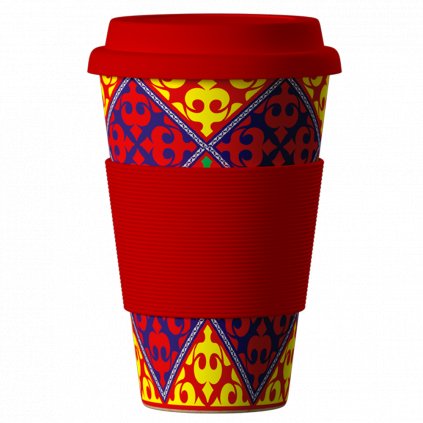 Bamboo Cup Ornaments red