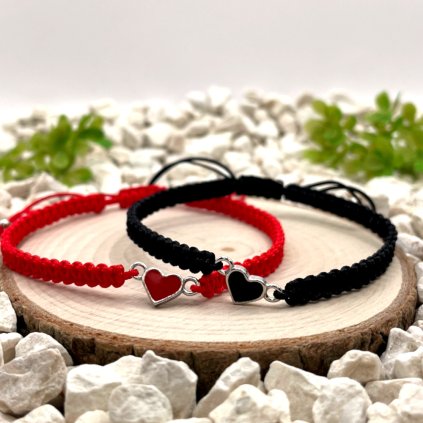 Párové macramé náramky srdce