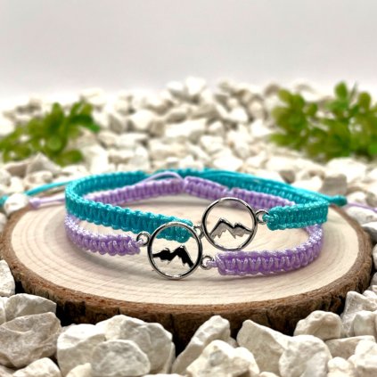 Párové macramé náramky hory