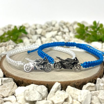 Párové macramé náramky motorka