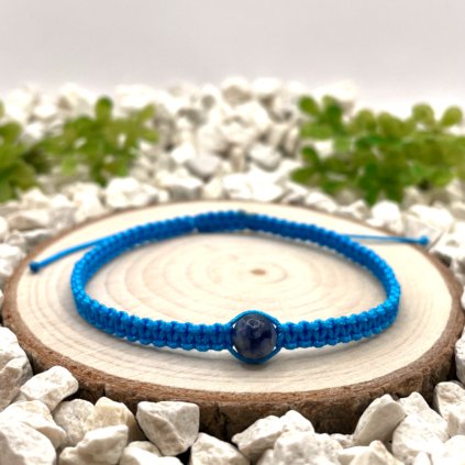 Macramé pletený náramek sodalit