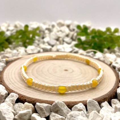 Macramé pletený náramek s achátem žlutým