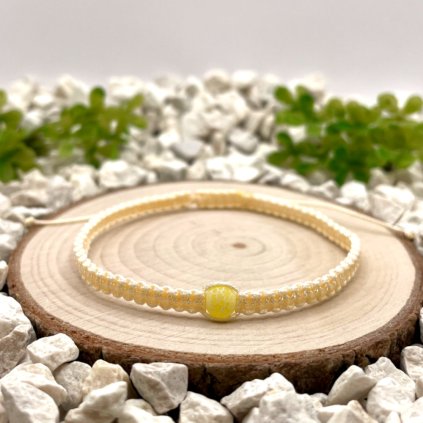 Pletený macramé náramek s achátem žlutým