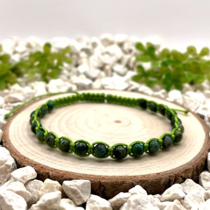 Pletený macramé náramek s tyrkysem africkým