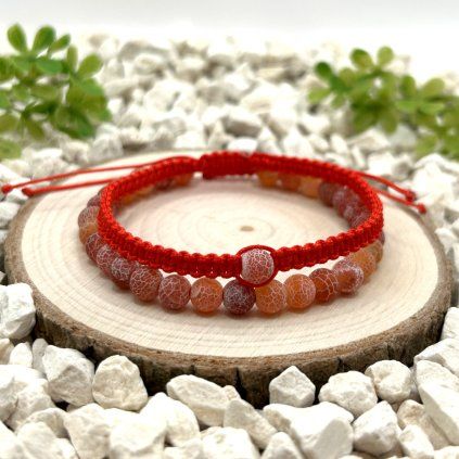 Set náramků achát červený