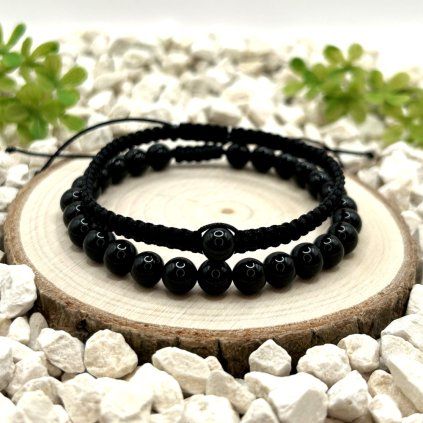 set náramků černý turmalín