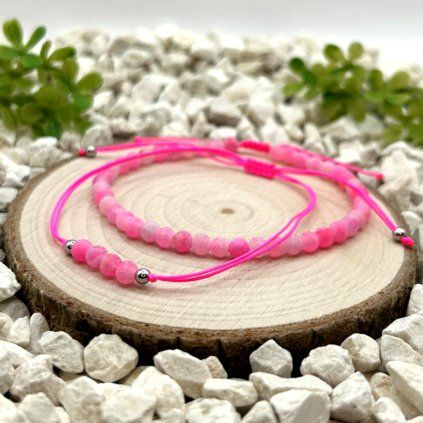 set náramků achát růžový 1