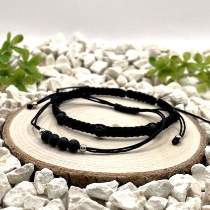 set náramků láva černá 1