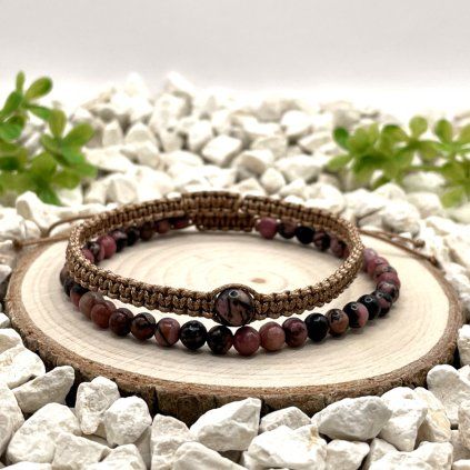 set náramků rodonit