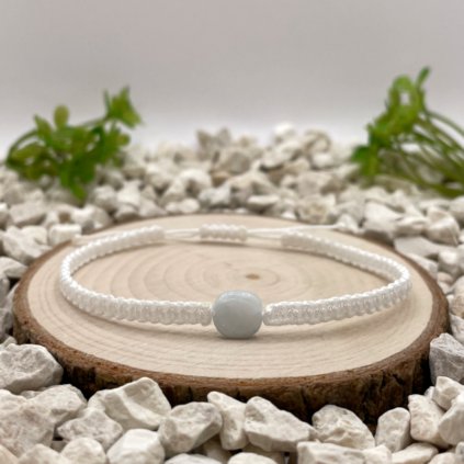 Macramé náramek Akvamarín