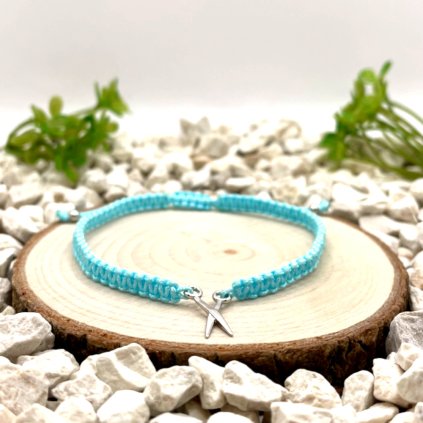 macramé náramek stříbrné nůžky