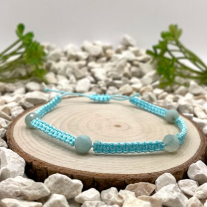 Macramé náramek Amazonit