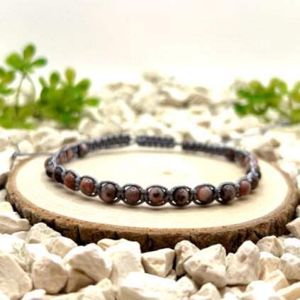 macrame naramek jaspis zebra sedy