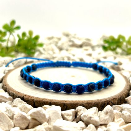 macrame naramek lapis lazuli matny modry