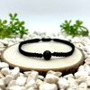 Macrame náramek obsidián černý