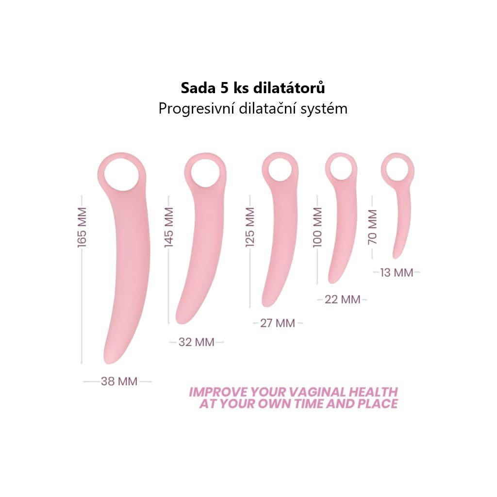 Sada kvalitních silikonových dilatátorů na zlepšení vaginálního zdraví