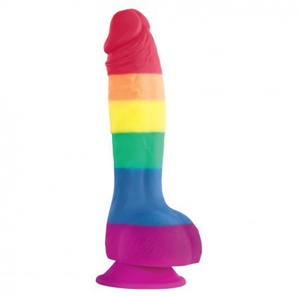 LGBT Dildo se žaludem a varlaty 21,5 cm