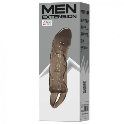 BAILE SILIKONOVÝ NÁVLEK NA PENIS S BALL STRAPS 13.5 CM