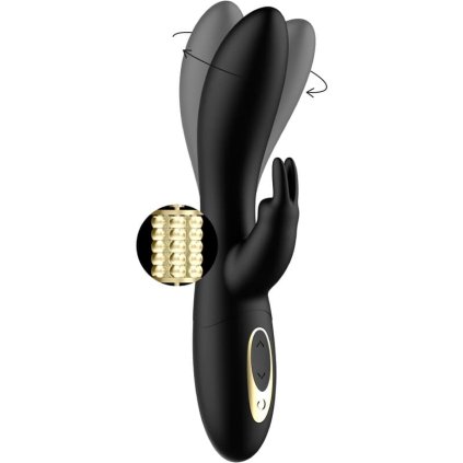 Luxusní nabíjecí vibrační / rotační vibrátor se stimulátorem klitorisu