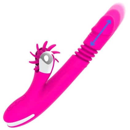 Šukací vibrátor s lízáním klitorisu