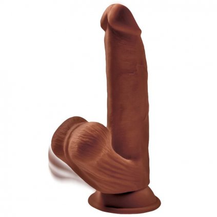 3D dildo vkládací délka 17,8 cm s houpajícími se koulemi