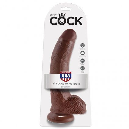 KING COCK 9" COCK BROWN S KOULE 22.9 CM