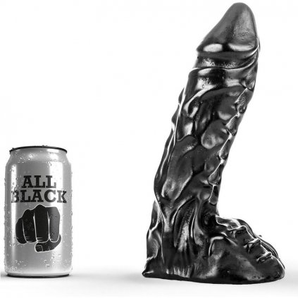 Černé dildo s varlaty 23 cm