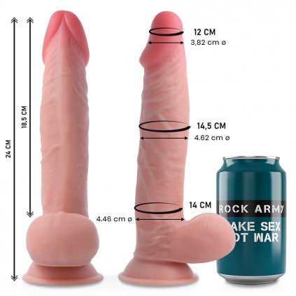 Realistické dildo - penis SHERMAN 24 x 4,5 cm
