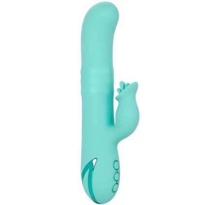 Výkonný rotační a vibrační vibrátor plus trojitý stimulátor klitorisu. Barva: zelená