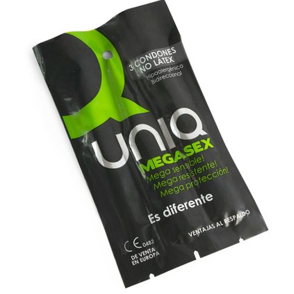 UNIQ MEGASEX LATEX FREE SENSITIVE CONDOMS 3 UNITS