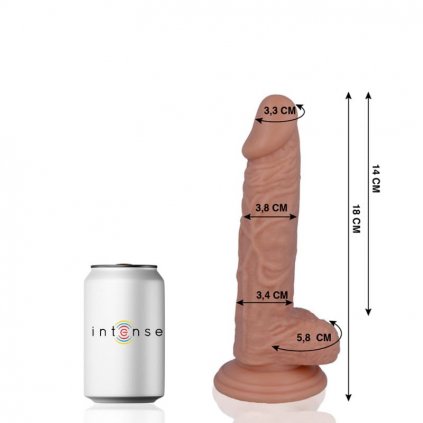 Realistický penis 18 x 3.8 cm s přísavkou