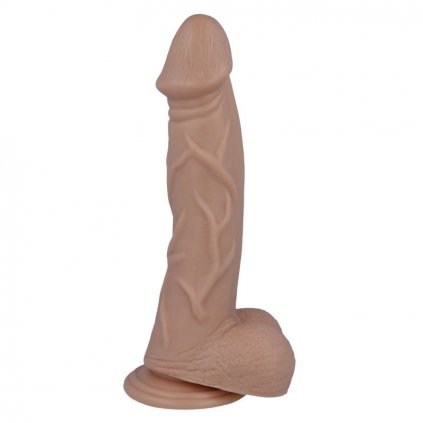 100% realistické dildo 22 x 4.4 cm s přísavkou a varlaty