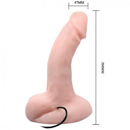 Rotačně vibrační dildo 20 cm s přísavkou a dálkovým ovládáním