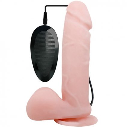 Realistické dildo - vibrátor s rotační funkcí