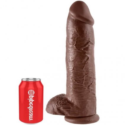 Velké dildo penis 30,5 cm. Barva hnědá