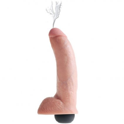 Stříkací squirting dildo 22 cm s koulemi