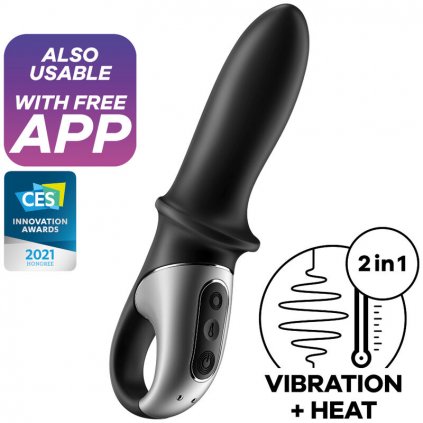 SATISFYER HOT PASSION ANÁLNÍ VIBRÁTOR APP - Barva: ČERNÁ