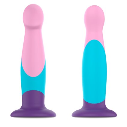 Dildo s přísavkou 16,5 x 3,5 cm v pastelových bavách