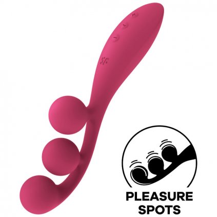 SATISFYER TRI BALL 1 MULTI VIBRÁTOR - Barva: ČERVENÁ