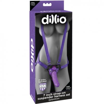 DILLIO 7 INCH STRAP-ON SUSPENDER HARNESS SET