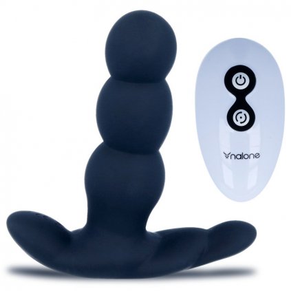 Anální kolík - vibrátor s dálkovým ovládáním NALONE - Pearl anal vibrator with remote control. Barva: černá