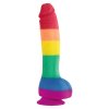 LGBT Dildo se žaludem a varlaty 25,5 cm