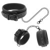 FETIŠ SUBMISSIVE COLLAR A WRIST CUFFS VEGAN LEATHER