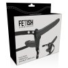 FETIŠ SUBMISSIVE DOUBLE STRAP VIBRÁTOR STRAP-ON Barva: ČERNÁ