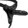 FETIŠ SUBMISSIVE SILIKONOVÝ STRAP-ON REALISTICKÝ - Barva: ČERNÁ 15 CM