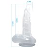 Realistické želatinové čiré dildo 16,7 cm s přísavkou